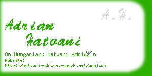 adrian hatvani business card